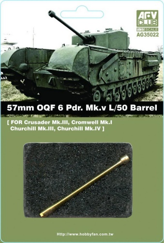 57mm OQF 6 Prd. Mk.V L/50 Barell 1:35 AFV Club AG35022