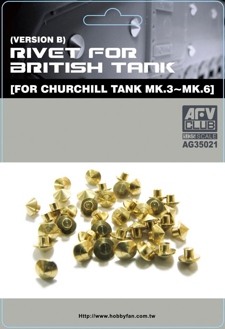 Zdjęcie główne produktu Nit do czołgu brytyjskiego (wersja B) (do czołgu Churchill Mk.3 - Mk.6) 1:35 AFV Club AG35021