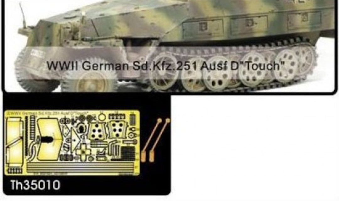 Zdjęcie dodatkowe produktu Tarcza karabinu maszynowego i klamry narzędziowe dla Sd. Kfz. 251 Ausf. D 1:35 AFV Club TH35010