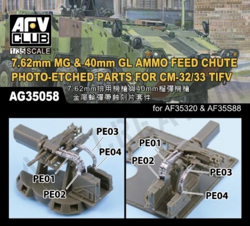 Pas amunicji 7.62 mm MG oraz 40 mm GL dla CM-32/33 TIFV 1:35 AFV Club AG35058
