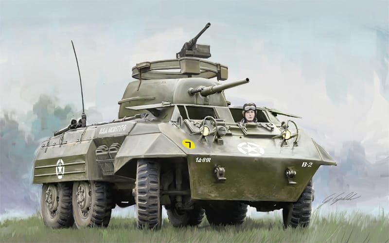 Zdjęcie dodatkowe produktu Pojazd pancerny M8/M20 1:56 Italeri 15759