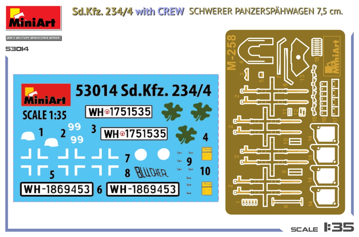 Zdjęcie dodatkowe produktu Sd.Kfz. 234/4 z załogą Schwerer Panzerspahwagen 7,5 cm. 1:35 MiniArt 53014