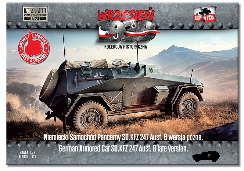 Zdjęcie dodatkowe produktu Niemiecki samochód Pancerny Sd.Kfz 247 Ausf. B późna wersja 1:72 First To Fight PL121