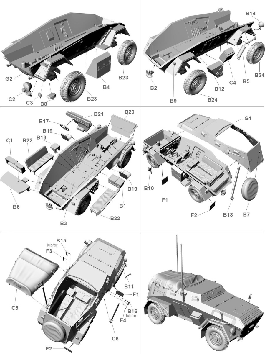 Zdjęcie dodatkowe produktu Niemiecki samochód Pancerny Sd.Kfz 247 Ausf. B późna wersja 1:72 First To Fight PL121