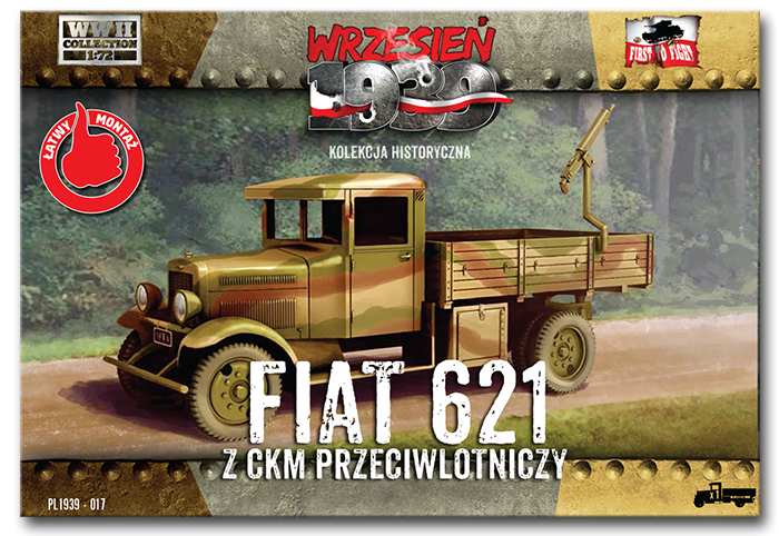 Zdjęcie dodatkowe produktu Polski Fiat 621 L z CKM przeciwlotniczym 1:72 First To Fight PL017