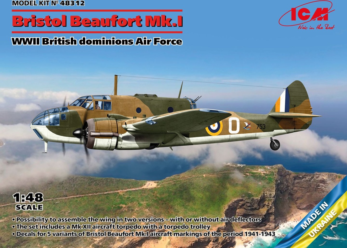 Zdjęcie główne produktu Bristol Beaufort Mk.I Siły Powietrzne Dominium Brytyjskiego II WŚ 1:48 ICM 48312
