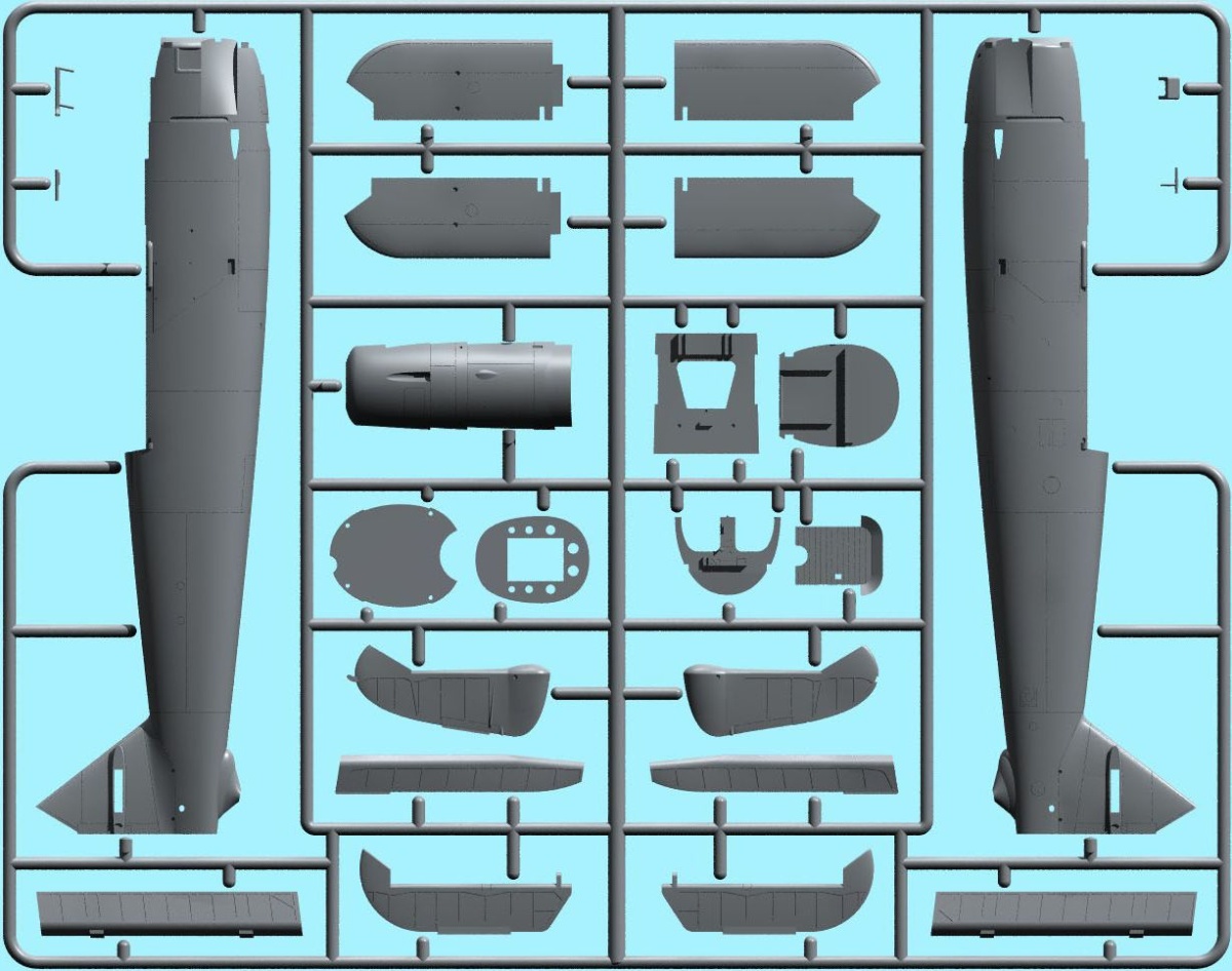 Zdjęcie dodatkowe produktu Hs 126A-1 z zasobnikiem na bomby 1:48 ICM 48213