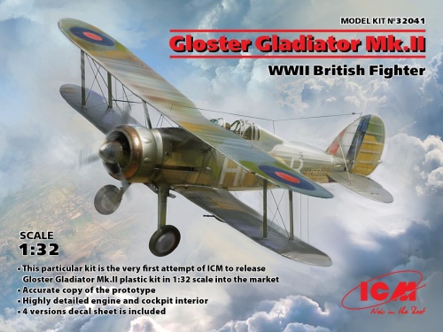 Gloster Gladiator Mk.II Brytyjski myśliwiec z czasów II WŚ 1:32 ICM 32041