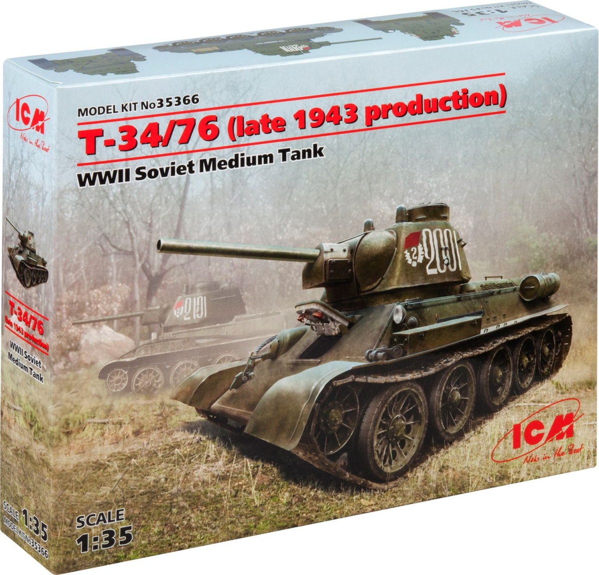 Zdjęcie dodatkowe produktu T-34/76 (produkcja z końca 1943 r.) 1:35 ICM 35366