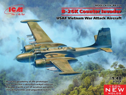 B-26K Counter Invader, samolot szturmowy USAF z wojny w Wietnamie 1:48 ICM 48279