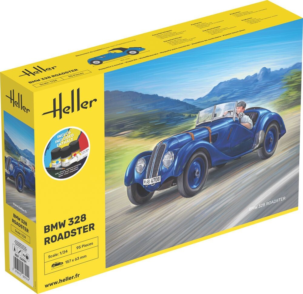 Zdjęcie główne produktu BMW 328 Roadster 1:24 STARTER KIT Heller 56701
