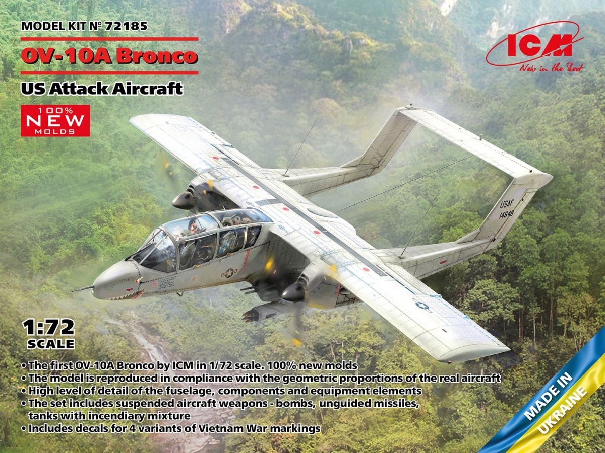 Zdjęcie główne produktu OV-10A Bronco amerykański samolot szturmowy 1:72 ICM 72185