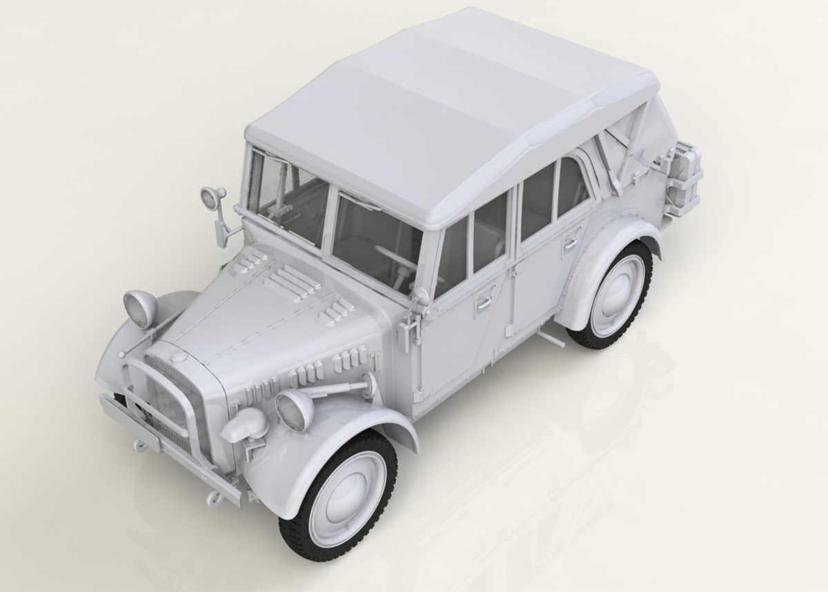 Zdjęcie dodatkowe produktu Niemiecki lekki samochód osobowy z II WŚ le.gl.Einheitz-Pkw Kfz.1 Soft Top 1:35 ICM 35582