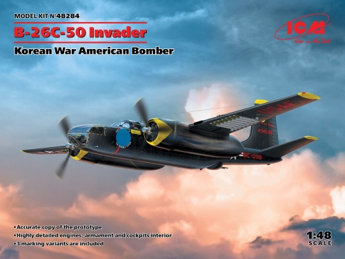 Amerykański bombowiec z wojny koreańskiej B-26С-50 Invader 1:48 ICM 48284
