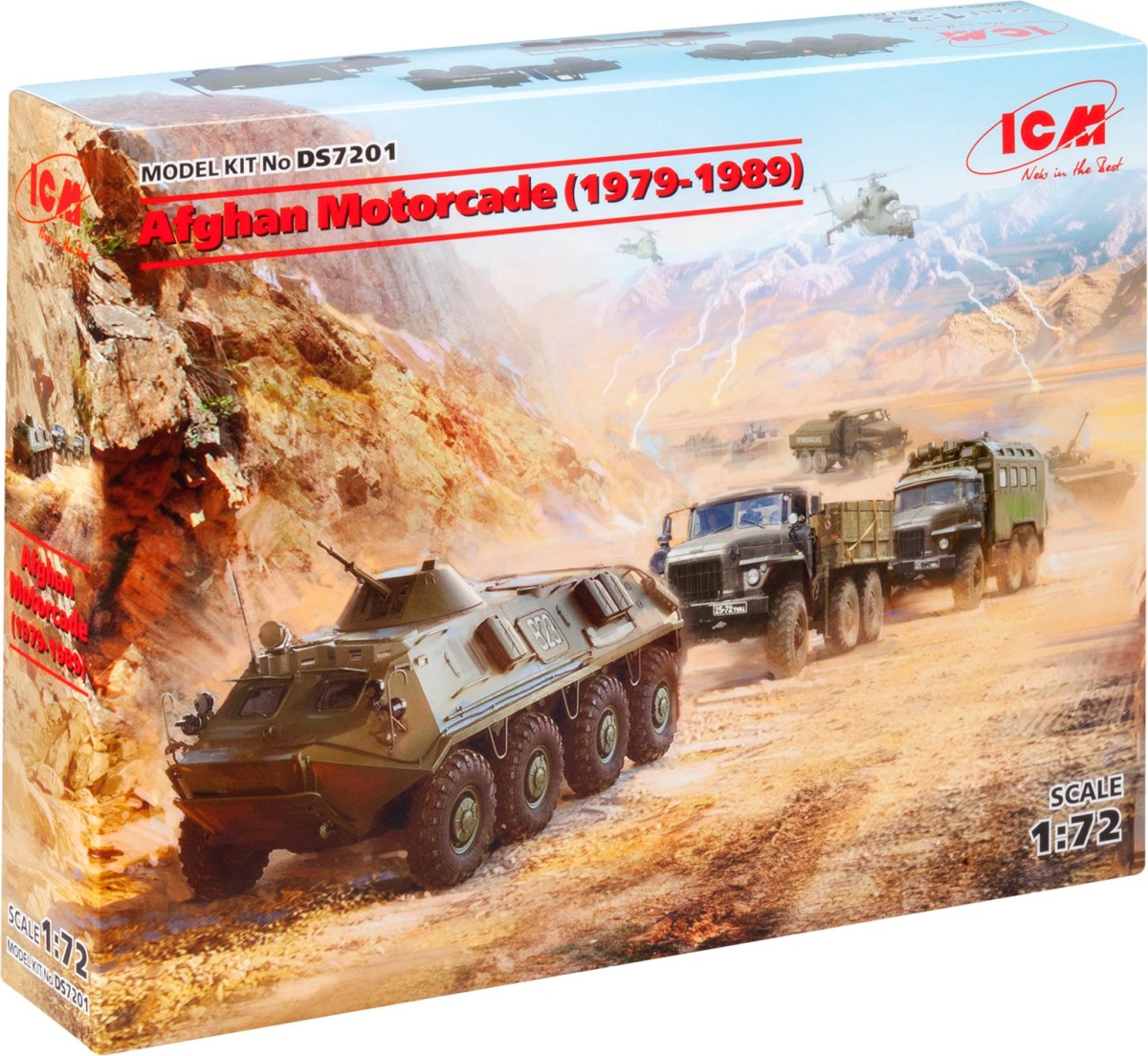 Zdjęcie dodatkowe produktu Afgańska Kawalkada (1979-1989) (URAL-375D, URAL-375A, ATZ-5-375, BTR-60PB) 1:72 ICM DS7201
