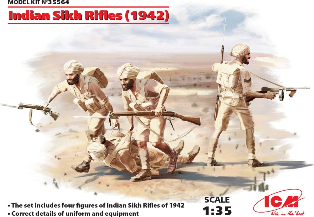 Zdjęcie główne produktu Indian Sikh Rifles (1942) 1:35 ICM 35564