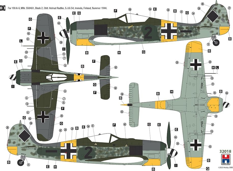 Zdjęcie dodatkowe produktu Focke-Wulf Fw 190 A-6 Eastern Front 1:32 Hobby 2000 32018
