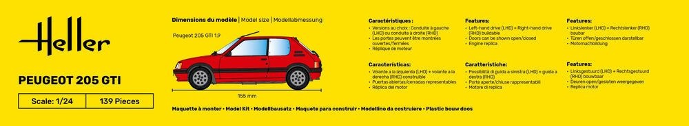 Zdjęcie dodatkowe produktu Peugeot 205 GTI 1:24 Heller 82705