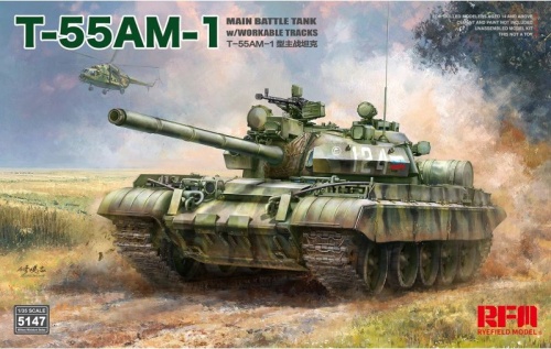 T-55 AM-1 Main Battle Tank with Workable Tracks 1:35 Rye Field Model 5147