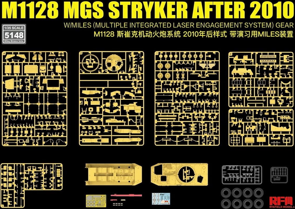 Zdjęcie dodatkowe produktu M1128 MGS Stryker After 2010 w/MILES (Multiple Integrated Laser Engagement System) 1:35 Rye Field Model 5148