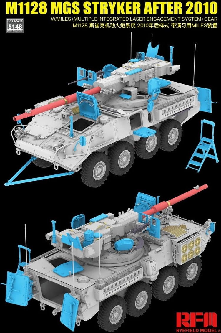 Zdjęcie dodatkowe produktu M1128 MGS Stryker After 2010 w/MILES (Multiple Integrated Laser Engagement System) 1:35 Rye Field Model 5148