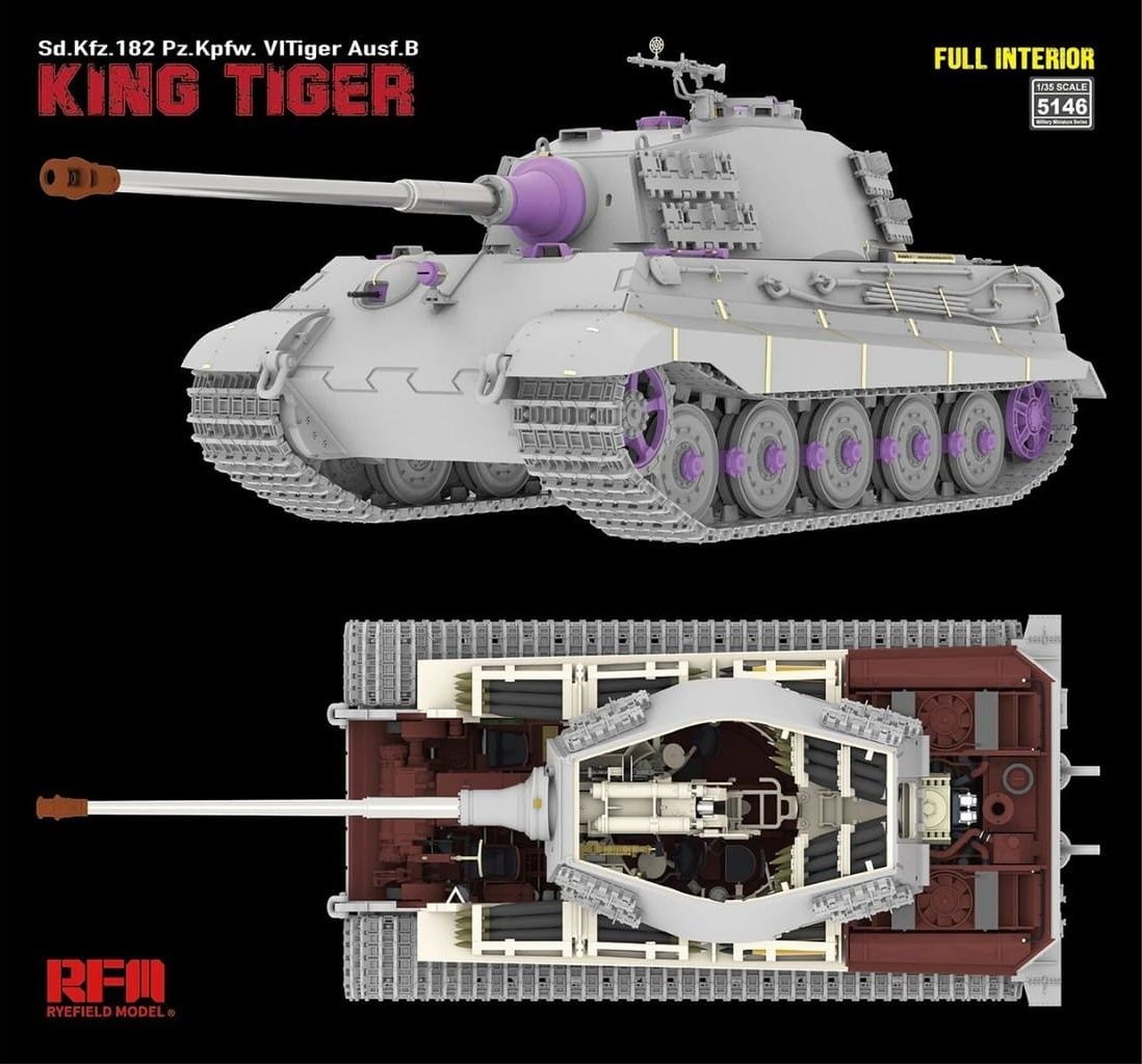Zdjęcie dodatkowe produktu Sd.Kfz. 182 Pz.Kpfw. VI Tiger Ausf. B King Tiger Full Interior 1:35 Rye Field Model 5146