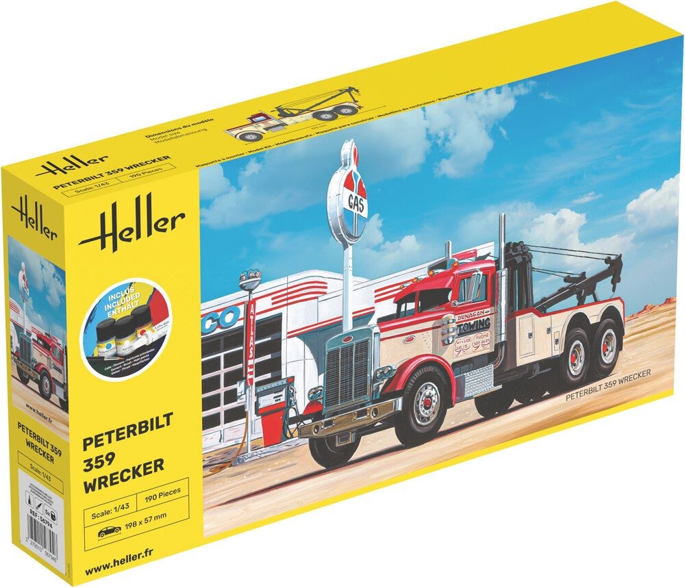 Zdjęcie główne produktu Peterbilt 359 Wrecker 1:43 Heller 56794 STARTER KIT