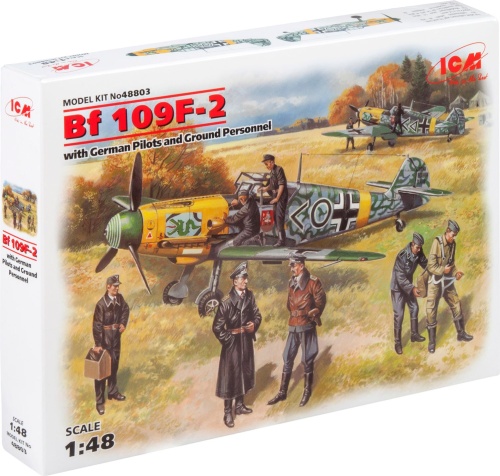 Bf 109F-2 z niemieckimi pilotami i personelem naziemnym 1:48 ICM 48803