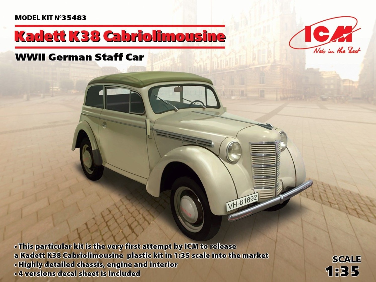Zdjęcie główne produktu Kadett K38 Kabriolimuzyna 1:35 ICM 35483