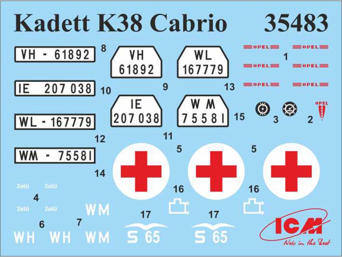Zdjęcie dodatkowe produktu Kadett K38 Kabriolimuzyna 1:35 ICM 35483