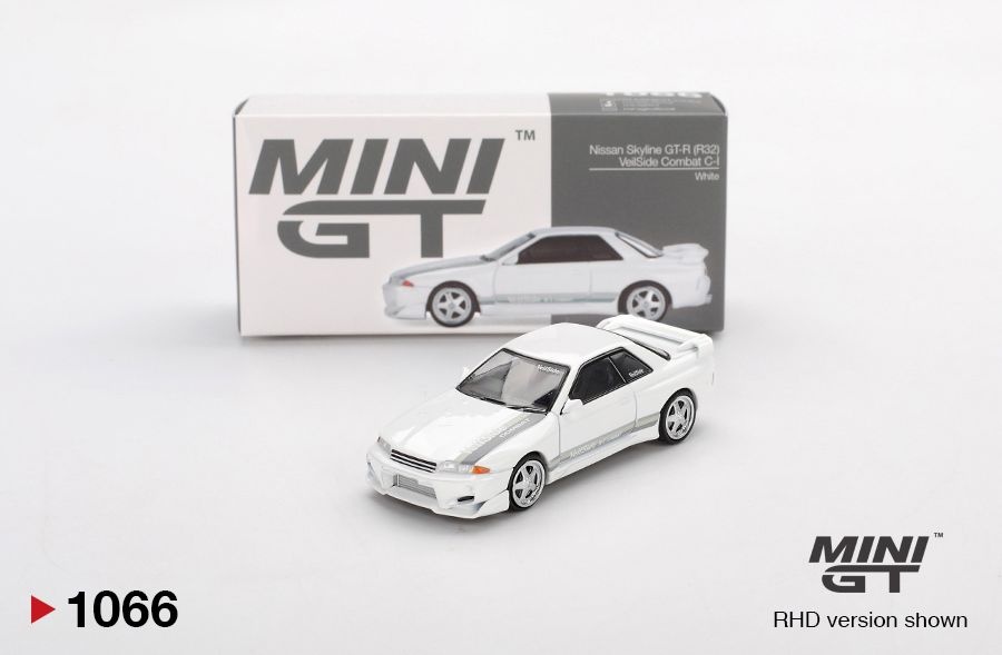 Zdjęcie główne produktu Nissan Skyline GT-R (R32) VeilSide Combat C-I White 1:64 Mini GT 01066