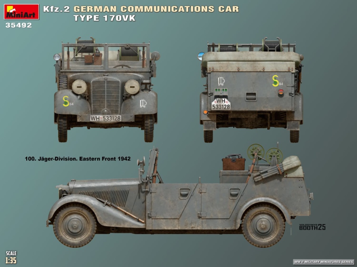 Zdjęcie dodatkowe produktu Kfz.2 Niemiecki wóz łączności typu 170VK 1:35 MiniArt 35492