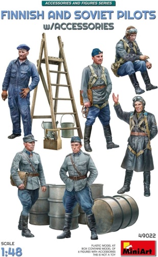 Fińscy i radzieccy piloci z II wojny światowej z akcesoriami (6 figurek) 1:48 MiniArt 49022