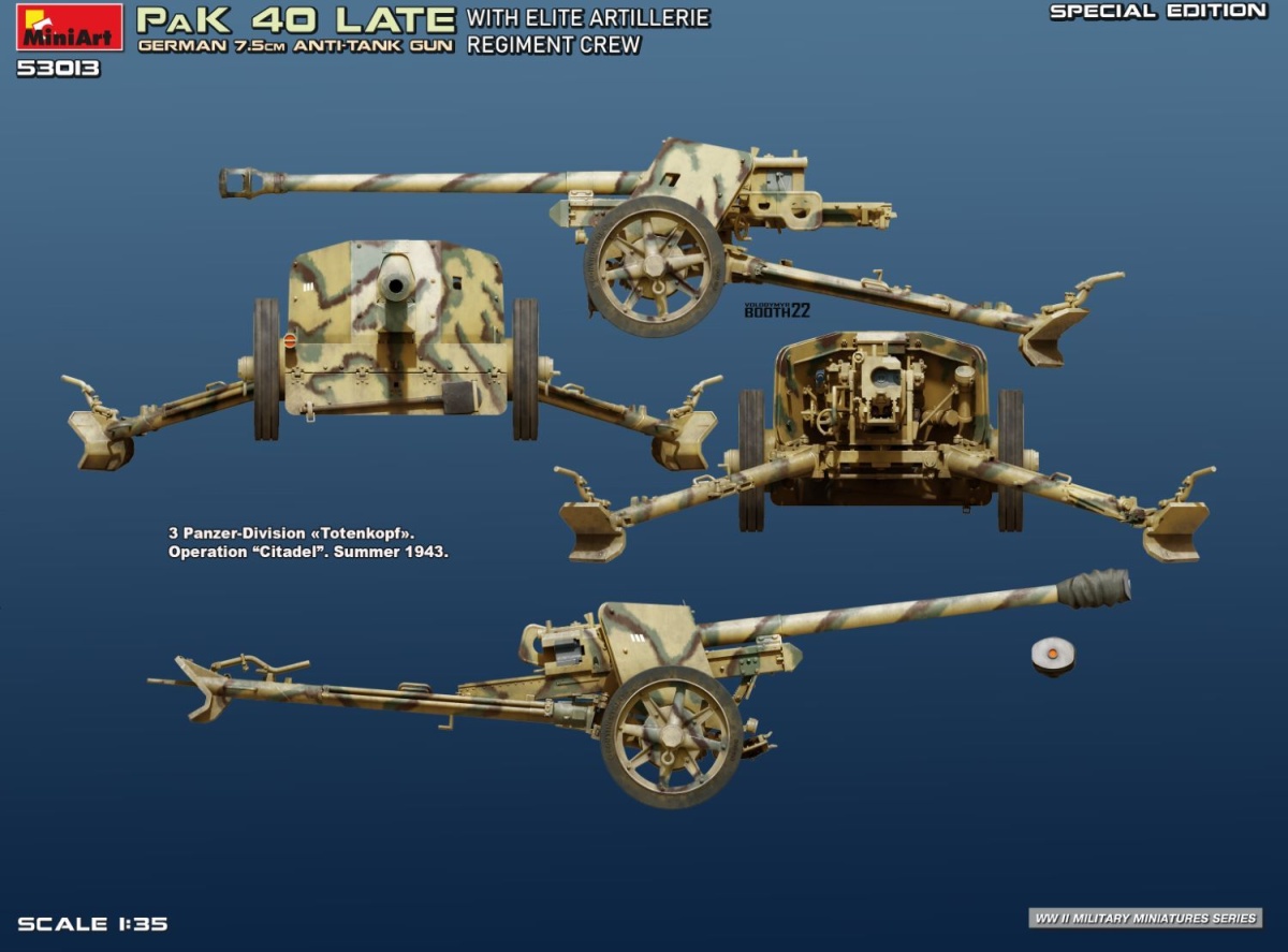 Zdjęcie dodatkowe produktu Niemieckie 7,5 cm działo przeciwpancerne PAK 40 z załogą 1:35 MiniArt 53013