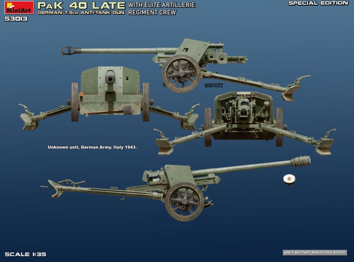 Zdjęcie dodatkowe produktu Niemieckie 7,5 cm działo przeciwpancerne PAK 40 z załogą 1:35 MiniArt 53013