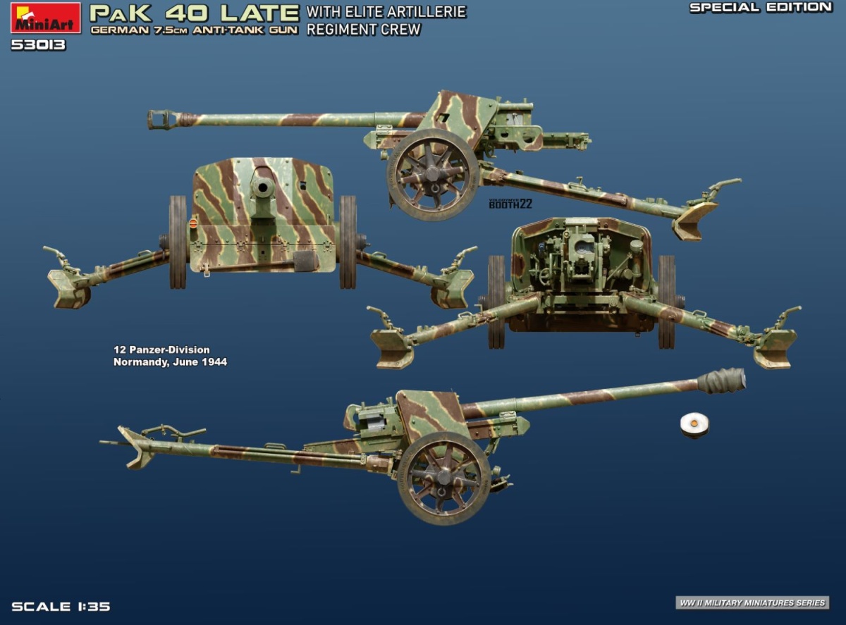 Zdjęcie dodatkowe produktu Niemieckie 7,5 cm działo przeciwpancerne PAK 40 z załogą 1:35 MiniArt 53013