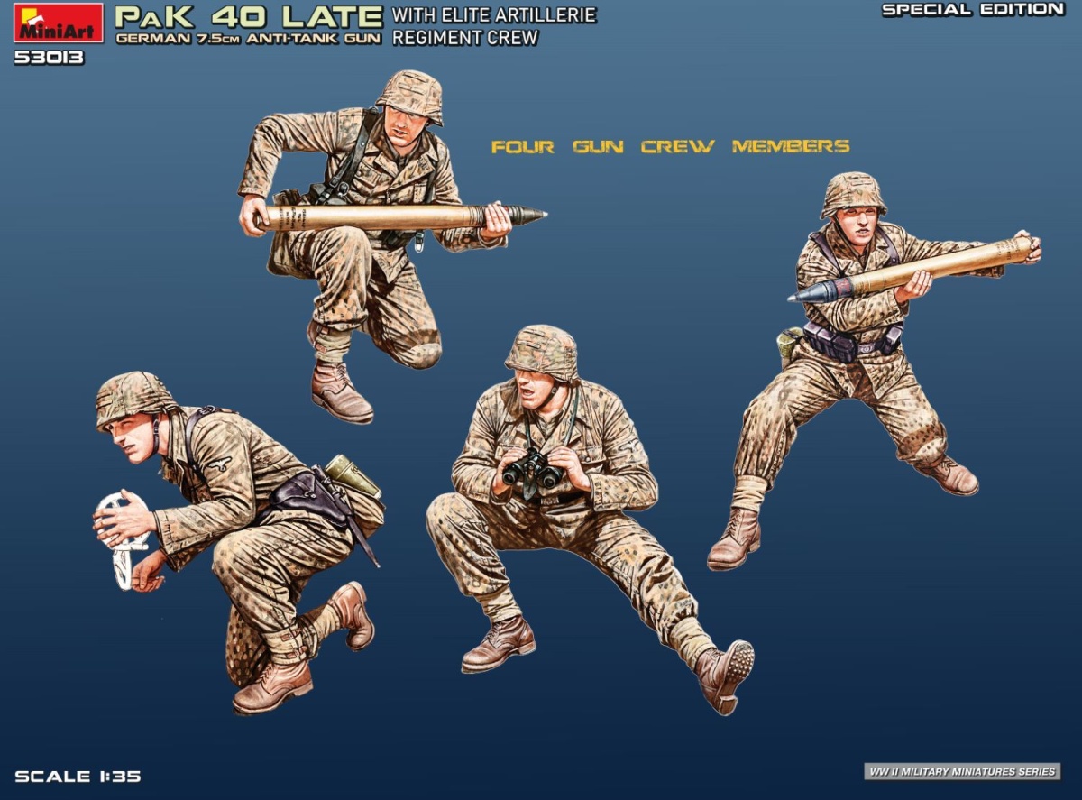 Zdjęcie dodatkowe produktu Niemieckie 7,5 cm działo przeciwpancerne PAK 40 z załogą 1:35 MiniArt 53013