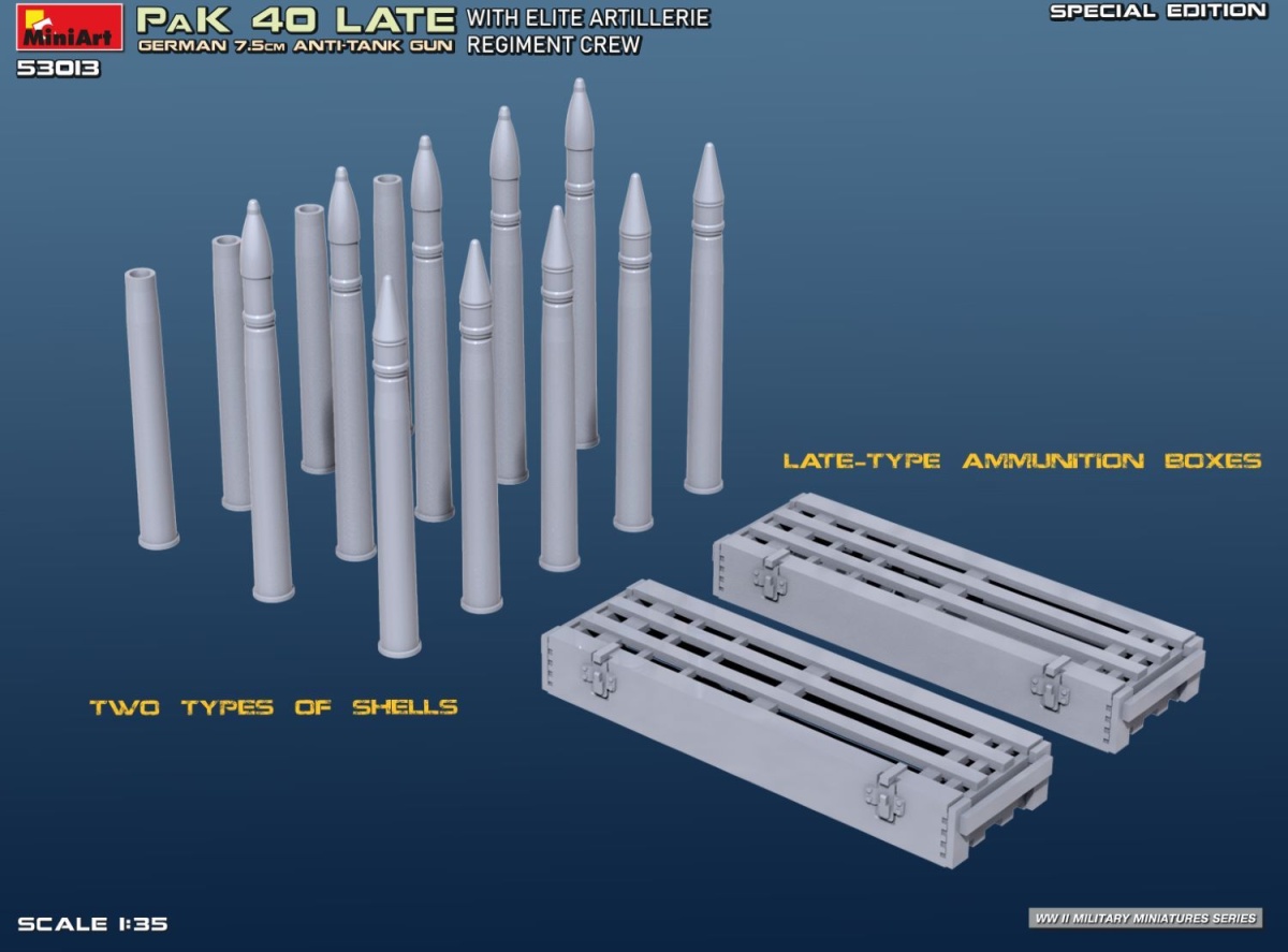Zdjęcie dodatkowe produktu Niemieckie 7,5 cm działo przeciwpancerne PAK 40 z załogą 1:35 MiniArt 53013