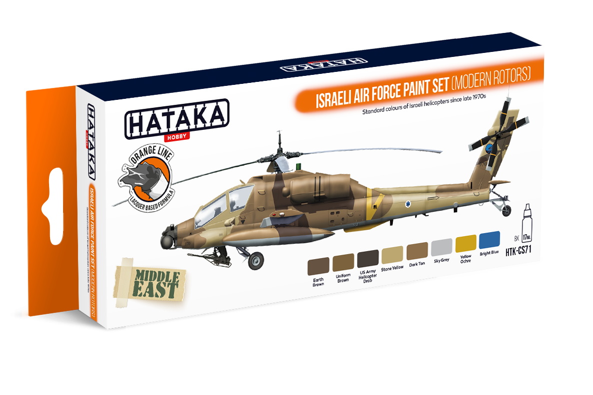 Zdjęcie główne produktu Zestaw farb Hataka HTK-CS71 Israeli Air Force Paint Set (Modern Rotors)