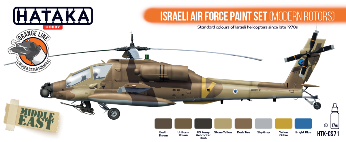 Zdjęcie dodatkowe produktu Zestaw farb Hataka HTK-CS71 Israeli Air Force Paint Set (Modern Rotors)