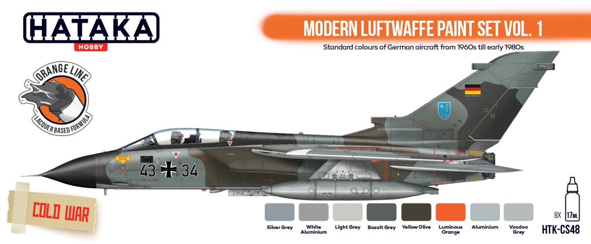 Zdjęcie dodatkowe produktu Zestaw farb Hataka HTK-CS48 Modern Luftwaffe Paint Set Vol. 1