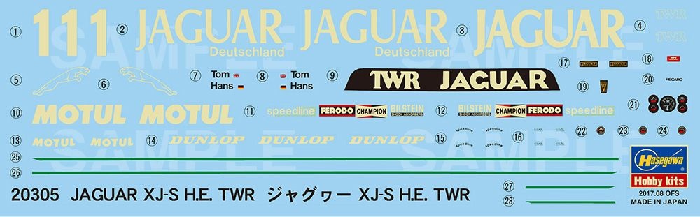 Zdjęcie dodatkowe produktu Jaguar XJ-S H.E. TWR 1:24 Hasegawa 20305
