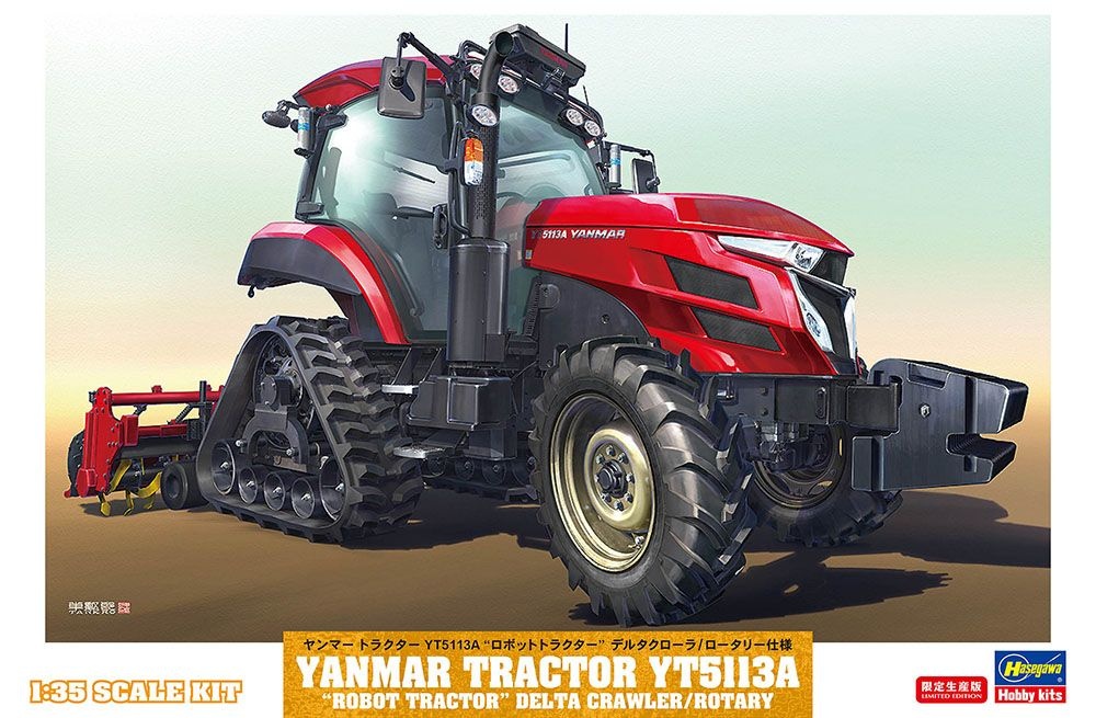 Zdjęcie główne produktu Ciągnik Yanmar YT5113A "Robot Tractor" Delta Crawler / Rotary 1:35 Hasegawa 66112