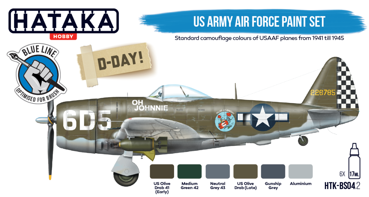 Zdjęcie dodatkowe produktu Hataka BS04.2 US Army Air Force paint set 6x17ml farba BS042