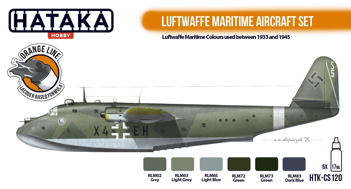 Zdjęcie dodatkowe produktu Zestaw farb Luftwaffe Maritime Aircraft Set Hataka HTK-CS120
