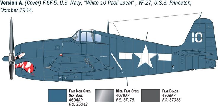Zdjęcie dodatkowe produktu Grumman F6F-3/5 Hellcat 1:72 Italeri 91213