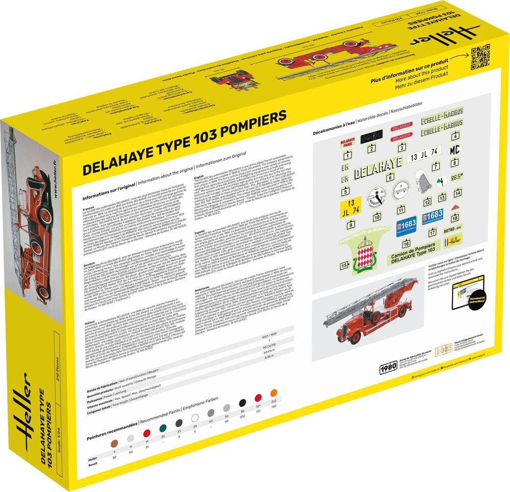 Zdjęcie dodatkowe produktu Delahaye Type 103 Pompiers 1:24 Heller 80780