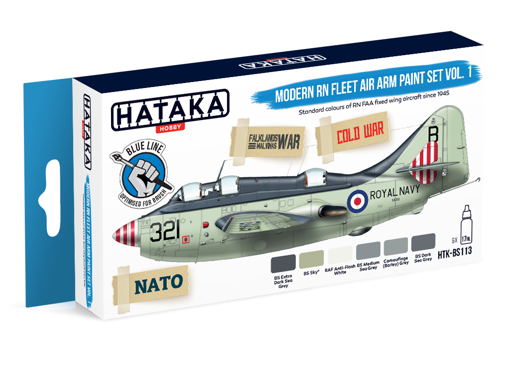 Zdjęcie Zestaw farb Modern RN Fleet Air Arm paint set vol. 1 6x17ml Hataka BS113