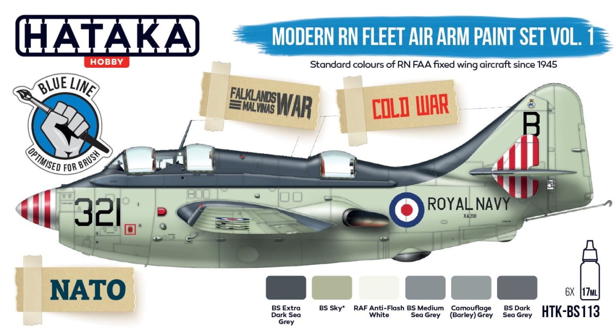 Zdjęcie Zestaw farb Modern RN Fleet Air Arm paint set vol. 1 6x17ml Hataka BS113