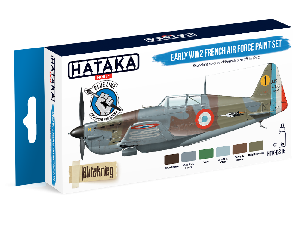 Zdjęcie Zestaw farb Early WW2 French Air Force Paint Set 6x17ml Hataka HTK-BS16
